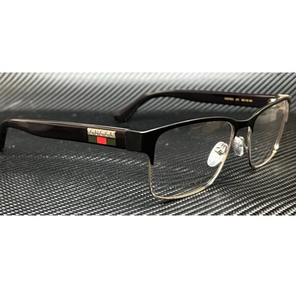 Gucci Men's Black Eyeglasses Gold Gucci Stamp New - Picture 3 of 5